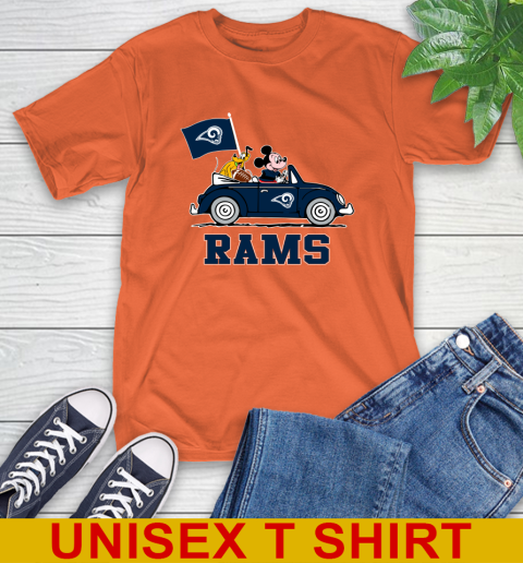 NFL Football Los Angeles Rams Pluto Mickey Driving Disney Shirt T-Shirt 5