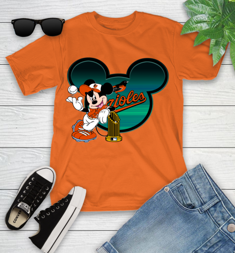 MLB Baltimore Orioles The Commissioner's Trophy Mickey Mouse Disney Youth T-Shirt 7