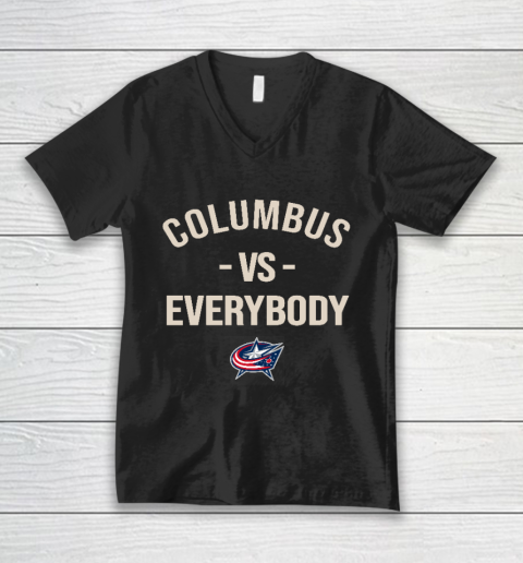 Columbus Blue Jackets Vs Everybody V-Neck T-Shirt