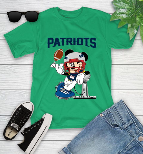 NFL New England Patriots Mickey Mouse Disney Super Bowl Football T Shirt Youth T-Shirt 6