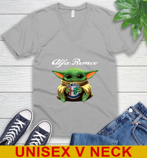 Star Wars Baby Yoda Hugs Alfa Romeo Car Shirt 49