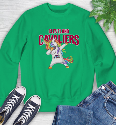 Cleveland Cavaliers NBA Basketball Funny Unicorn Dabbing Sports Sweatshirt 6