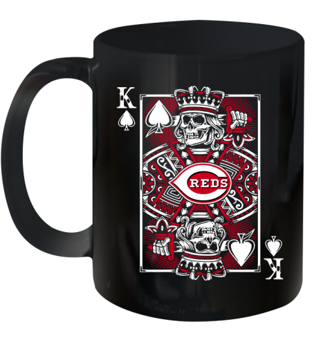 Cincinnati Reds MLB Baseball The King Of Spades Death Cards Shirt Ceramic Mug 11oz