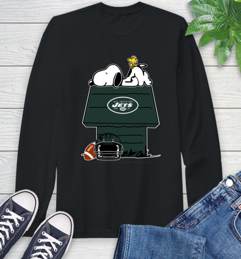 New York Jets NFL Football Snoopy Woodstock The Peanuts Movie Long Sleeve T-Shirt 2