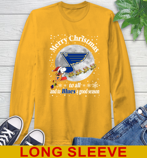 St.Louis Blues Merry Christmas To All And To Blues A Good Season NHL Hockey Sports Long Sleeve T-Shirt 2