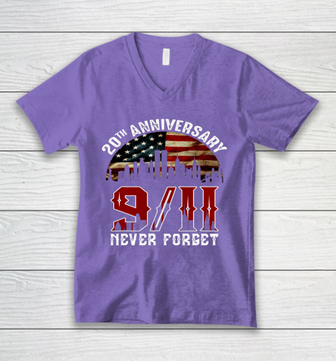 Never Forget 9 11 20th Anniversary Patriot Day 2021 V-Neck T-Shirt 8