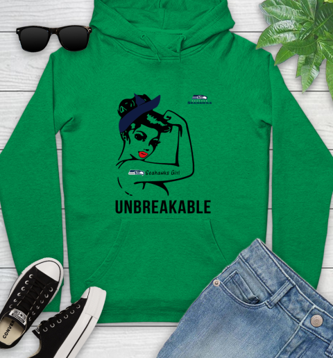 NFL Seattle Seahawks Girl Unbreakable Football Sports Youth Hoodie 5