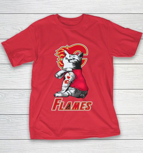 NHL My Cat Loves Calgary Flames Hockey Youth T-Shirt 7