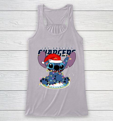 Los Angeles Chargers NFL Football noel stitch Christmas Racerback Tank 3