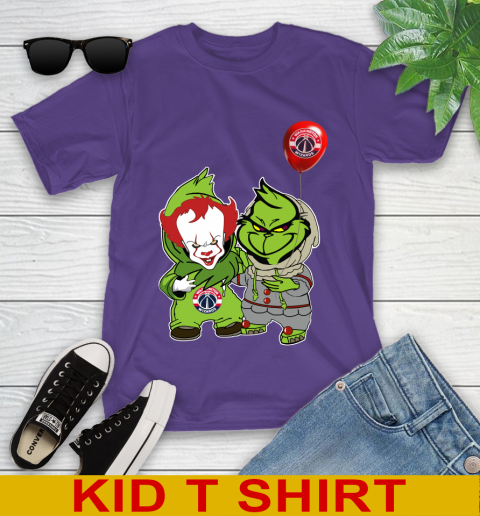 Washington Wizards Baby Pennywise Grinch Christmas NBA Basketball Youth T-Shirt 4