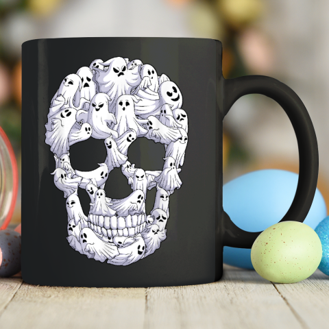 Skull Boo Ghost Funny Halloween Costume Ceramic Mug 11oz
