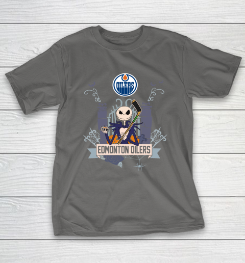 NHL Edmonton Oilers Hockey Jack Skellington Halloween T-Shirt 8