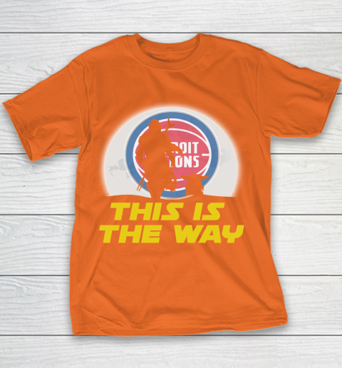 Detroit Pistons NBA Basketball Star Wars Yoda And Mandalorian This Is The Way Youth T-Shirt 4