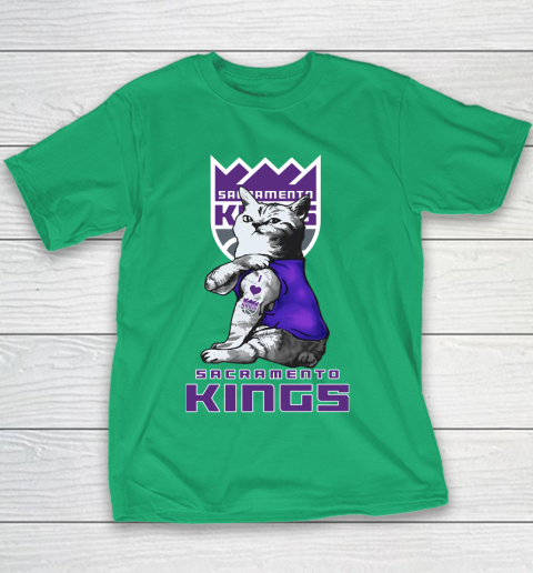 NBA Basketball My Cat Loves Sacramento Kings Youth T-Shirt 3