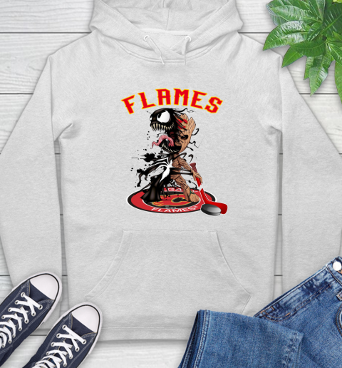 NHL Calgary Flames Hockey Venom Groot Guardians Of The Galaxy Hoodie