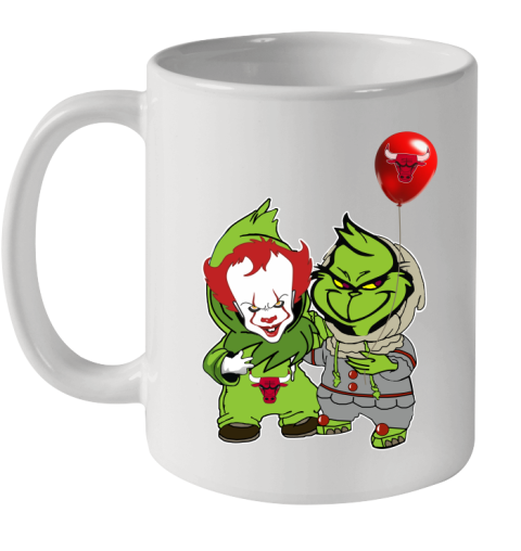 Chicago Bulls Baby Pennywise Grinch Christmas NBA Basketball Ceramic Mug 11oz