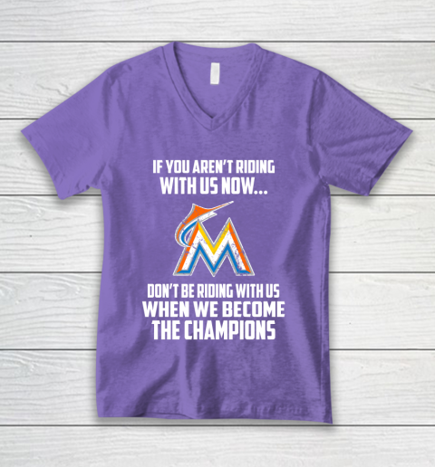 MLB Miami Marlins Baseball We Become The Champions V-Neck T-Shirt 8