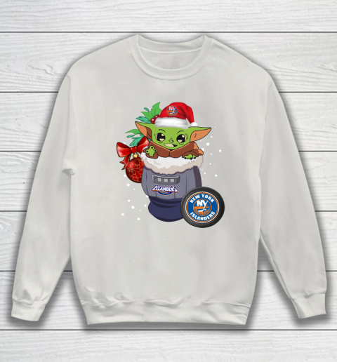 New York Islanders Christmas Baby Yoda Star Wars Funny Happy NHL Sweatshirt 10