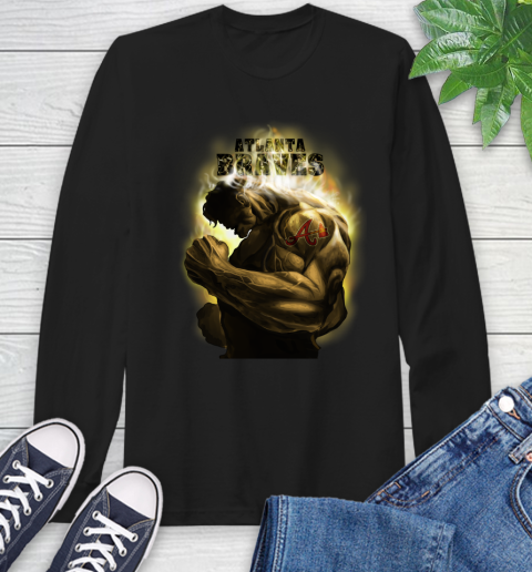 Atlanta Braves MLB Baseball Hulk Marvel Avengers Sports Long Sleeve T-Shirt