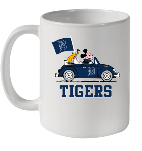 MLB Baseball Detroit Tigers Pluto Mickey Driving Disney Shirt Ceramic Mug 11oz