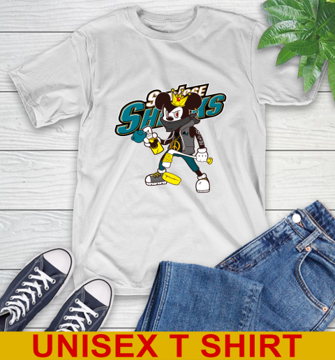San Jose Sharks NHL Hockey Mickey Peace Sign Sports T-Shirt