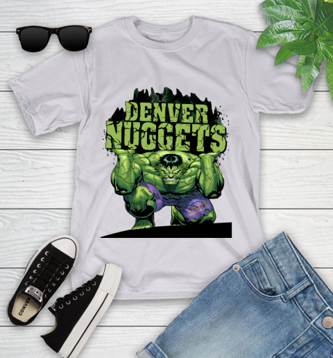Denver Nuggets NBA Basketball Incredible Hulk Marvel Avengers Sports Youth T-Shirt 4