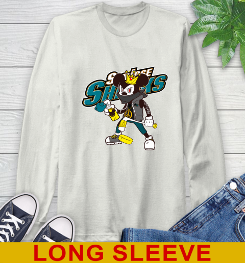 San Jose Sharks NHL Hockey Mickey Peace Sign Sports Long Sleeve T-Shirt 12