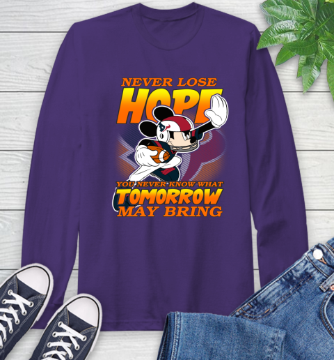 Houston Texans NFL Football Mickey Disney Never Lose Hope Long Sleeve T-Shirt 5