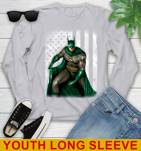 Boston Celtics NBA Basketball Batman DC American Flag Shirt Youth Long Sleeve 5