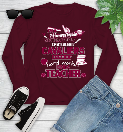 Cleveland Cavaliers NBA I'm A Difference Making Student Caring Basketball Loving Kinda Teacher Youth Long Sleeve 6