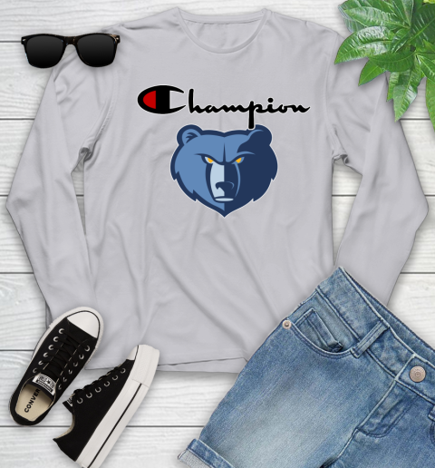 NBA Basketball Memphis Grizzlies Champion Shirt Youth Long Sleeve 4 NBA Basketball Memphis Grizzlies Champion Shirt Youth Long Sleeve - Image 4