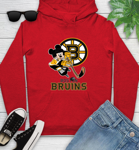 NHL Boston Bruins Mickey Mouse Disney Hockey T Shirt Youth Hoodie 24