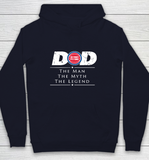 Detroit Pistons NBA Basketball Dad The Man The Myth The Legend Youth Hoodie 2