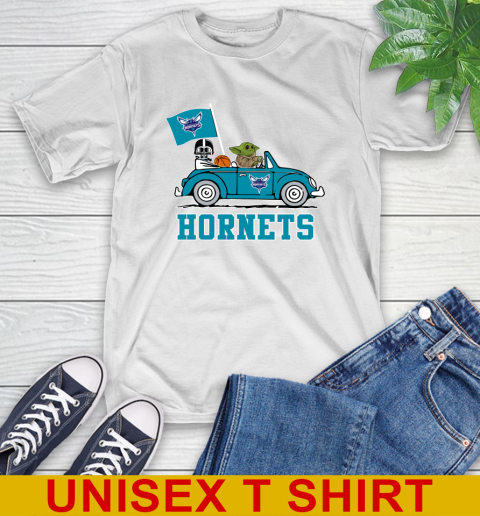 NBA Basketball Charlotte Hornets Darth Vader Baby Yoda Driving Star Wars Shirt T-Shirt