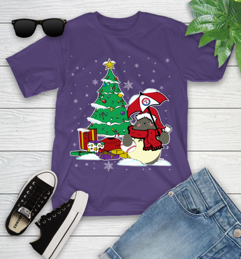 Texas Rangers MLB Baseball Cute Tonari No Totoro Christmas Sports Youth T-Shirt 3