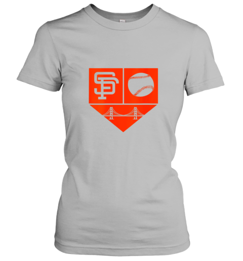 krx9 womens san francisco baseball home plate vintage sf the city gift ladies t shirt 20 front sport grey