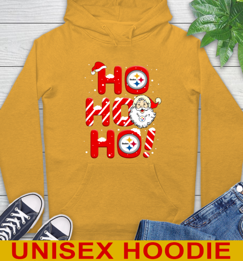 Pittsburgh Steelers NFL Football Ho Ho Ho Santa Claus Merry Christmas Shirt Hoodie 2