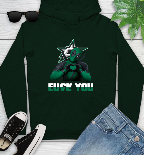 NHL Dallas Stars Deadpool Love You Fuck You Hockey Sports Youth Hoodie 14