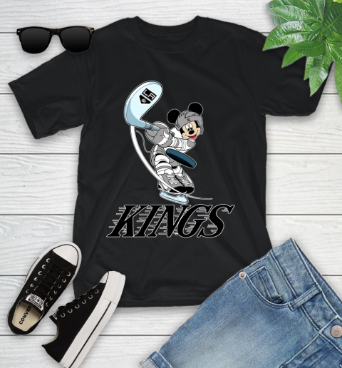 NHL Hockey Los Angeles Kings Cheerful Mickey Mouse Shirt Youth T-Shirt