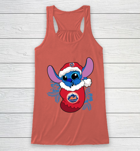 New York Mets Christmas Stitch In The Sock Funny Disney MLB Racerback Tank 4