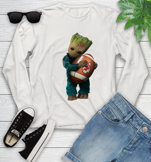 NFL Groot Guardians Of The Galaxy Football Sports Kansas City Chiefs Youth Long Sleeve 12