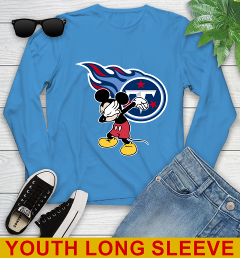 Tennessee Titans NFL Football Dabbing Mickey Disney Sports Youth Long Sleeve 8