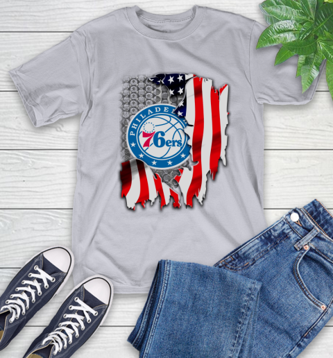 Philadelphia 76ers NBA Basketball American Flag T-Shirt 6