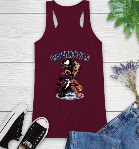 NFL Dallas Cowboys Football Venom Groot Guardians Of The Galaxy Racerback Tank 3