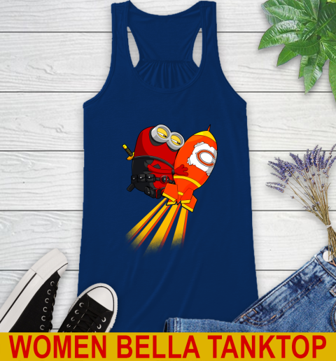 NFL Football Chicago Bears Deadpool Minion Marvel Shirt Racerback Tank 7