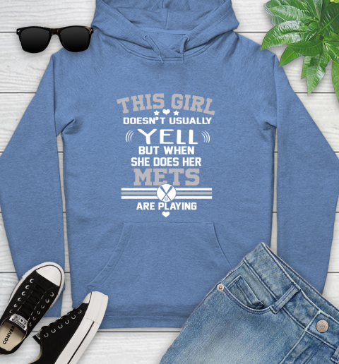 New York Mets MLB Baseball I Yell When My Team Is Playing Youth Hoodie 13