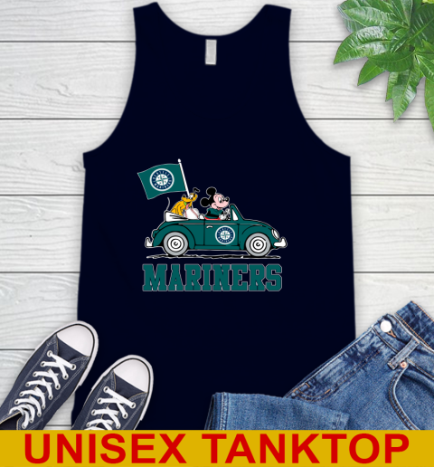 MLB Baseball Seattle Mariners Pluto Mickey Driving Disney Shirt Tank Top 3