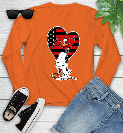 Tampa Bay Buccaneers NFL Football The Peanuts Movie Adorable Snoopy Youth Long Sleeve 4