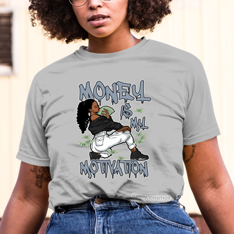 Jordan 5 Paris Saint Germain Matching Sneaker Tshirt For Woman For Girl Money Is My Motivation Hipster Hip Hop Black Jordan Shirt