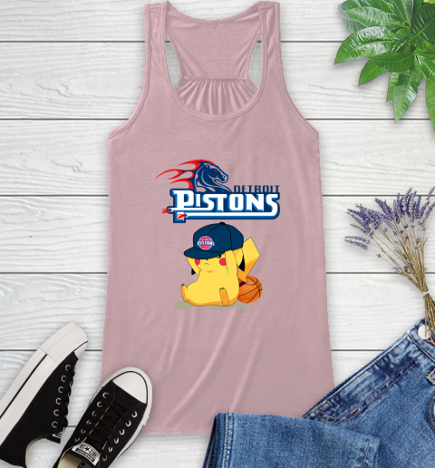 NBA Pikachu Basketball Sports Detroit Pistons Racerback Tank 11